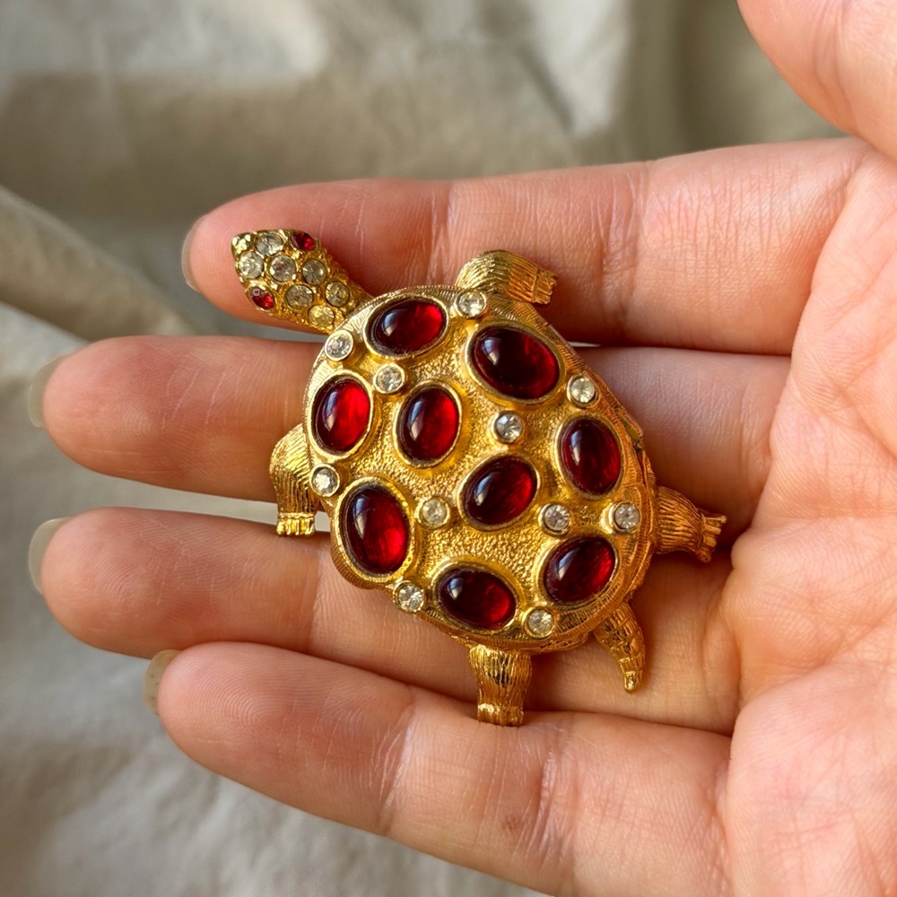 Vintage FLORENZA Gold Turtle Trinket Box - Picture 13 of 13